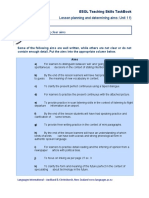 Task 2 - Writing Clear Aims: Lesson Planning and Determining Aims: Unit 1 F)