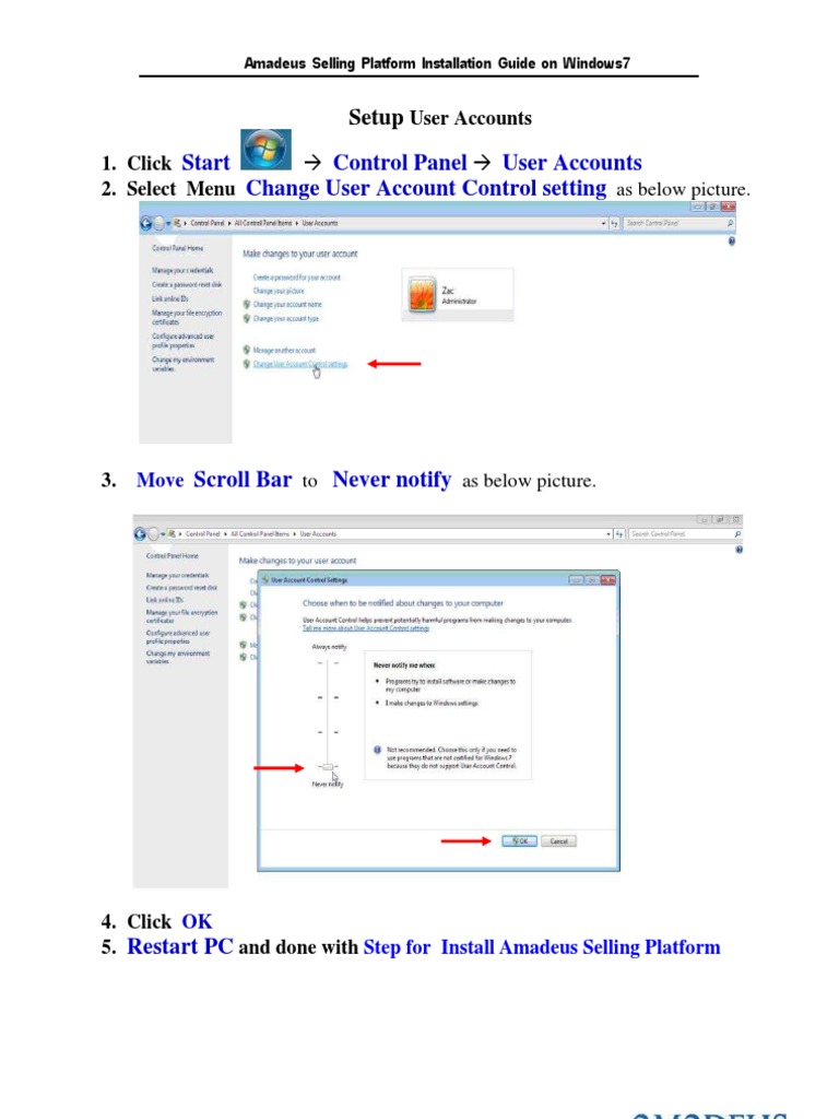 Amadeus Selling Platform Installation on Windows7 Eng | Windows 7
