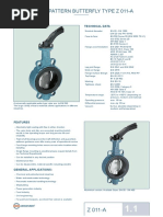 Butterfly Valve Ebro Zo11 A Wafer Type Technical Datasheet