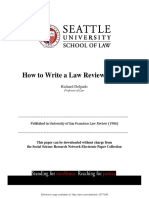 How To Write A Law Review Article: Richard Delgado