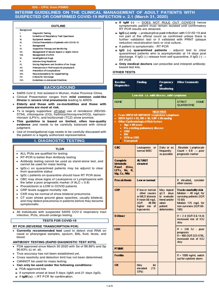 COVID-19 Clinical Management Guidelines | PDF | Sepsis | Pneumonia