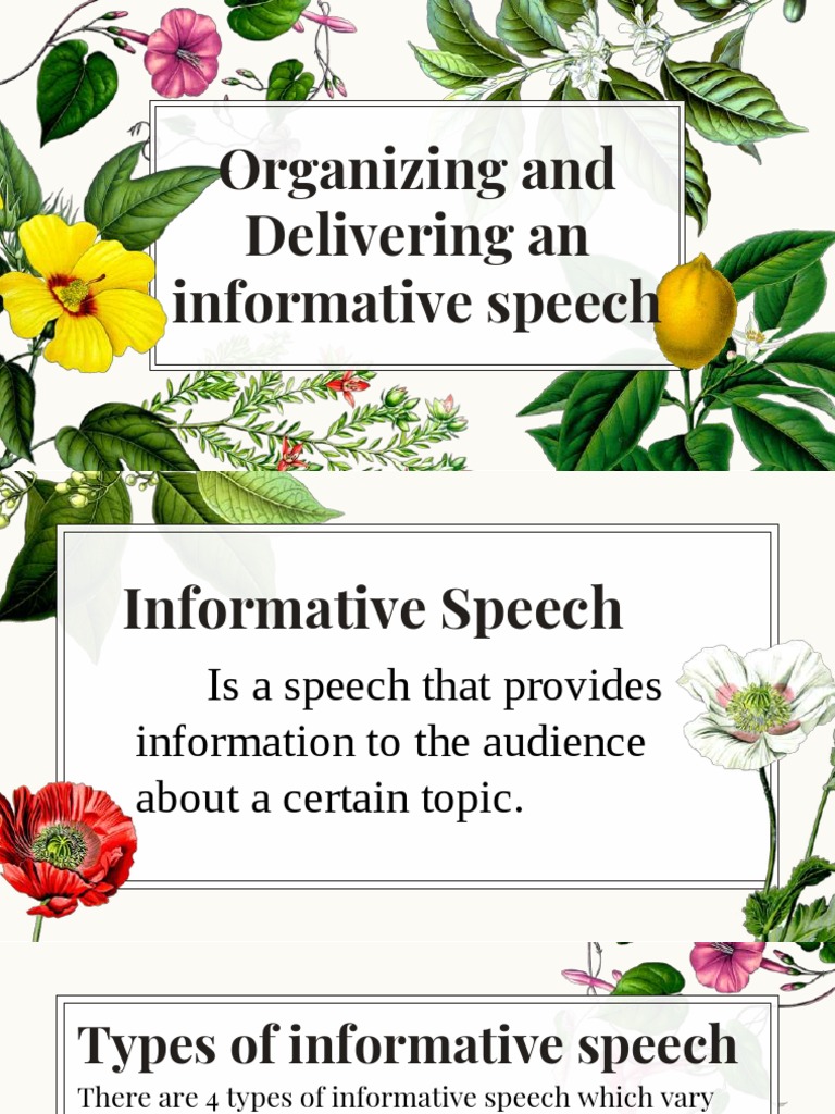 Organizing and Delivering An Informative Speech | PDF | Career & Growth
