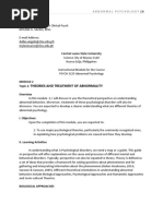 Module 2 - Theories and Treatment of Abnormality