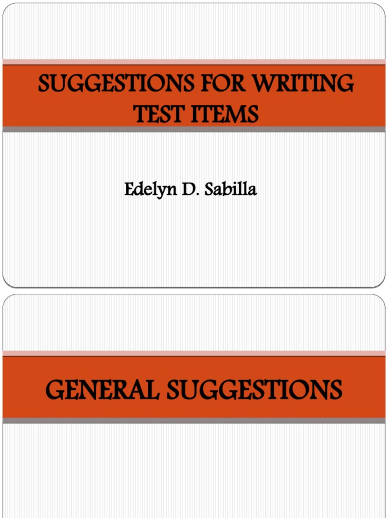 Test Item Writing Guidelines | PDF | Multiple Choice | Essays
