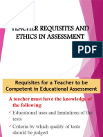 Topic 3 - Teacher Requisites and Ethics in Assessment