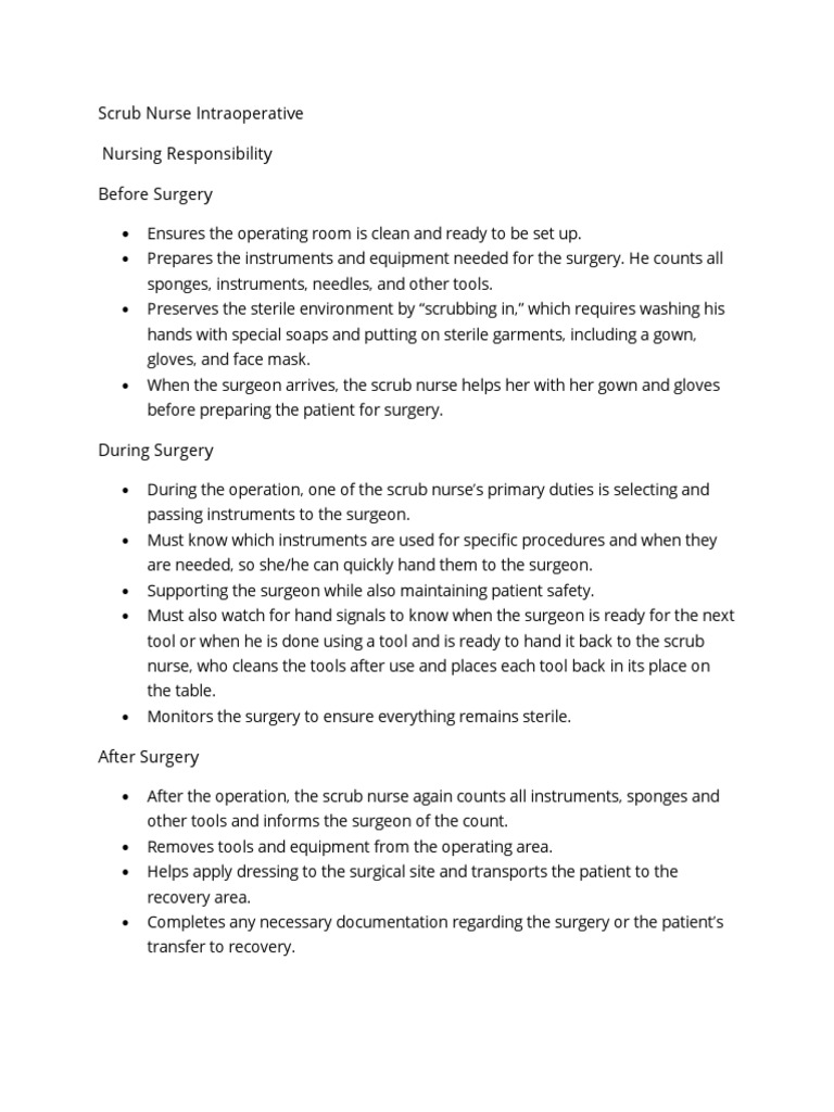 Scrub Nurse | PDF | Self-Improvement