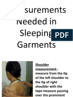 Measurements Needed in Sleeping Garments