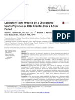 Laboratory Tests Ordered by A Chiropractic Sports Physician On Elite Athletes Over A 1-Year Period