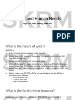 1 - Water and The Human Needs