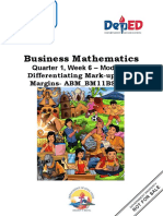 Business Mathematics: Quarter 1, Week 6 - Module 8 Differentiating Mark-Up From Margins-ABM - BM11BS-Ih-3