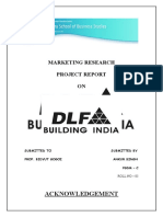 Acknowledgement: Marketing Research Project Report ON