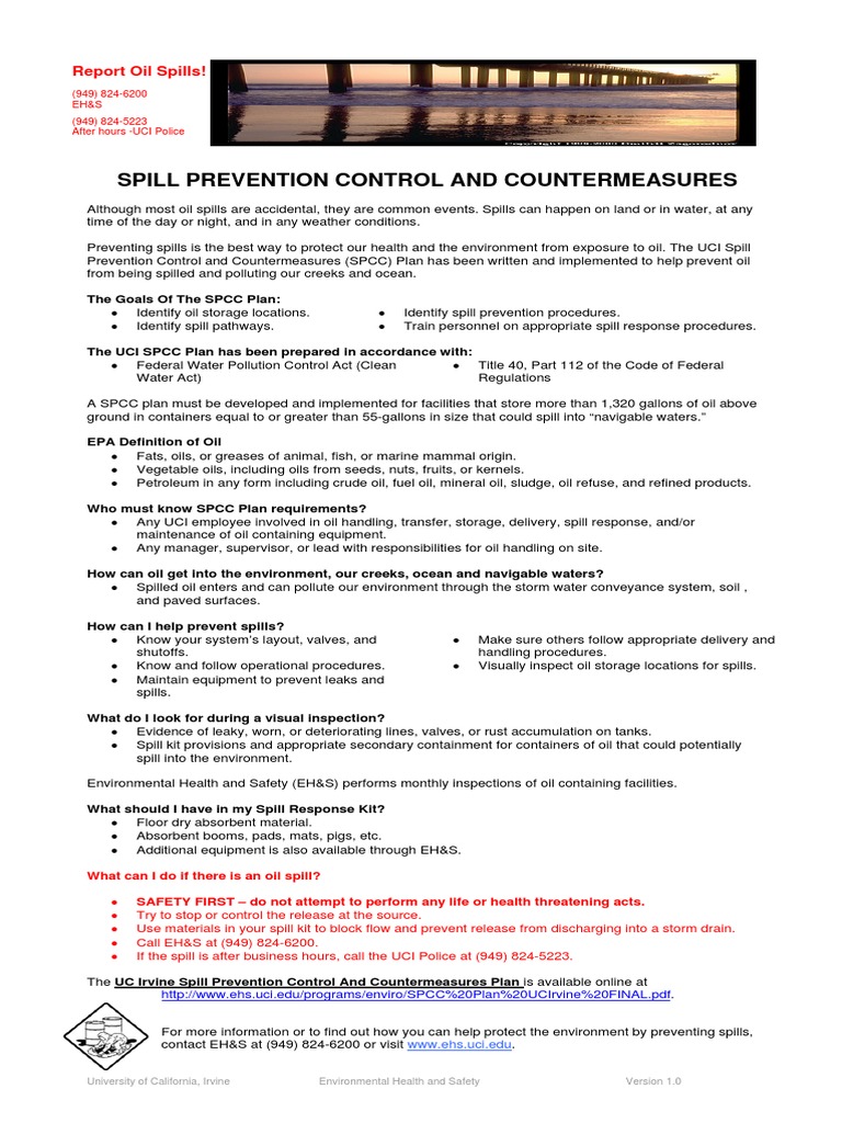 Spill Prevention Control and Countermeasures Report Oil Spills! PDF