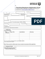 Casual Academic Teaching Employee Application Form