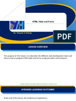 HTML Table and Forms: By: Eduardo S. Rodrigo