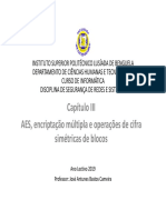 Capítulo 03- Teoria Dos Números Corpos Finitos AES Operações Cifra Blocos Fluxos-V4 [Modo de Compatibilidade]