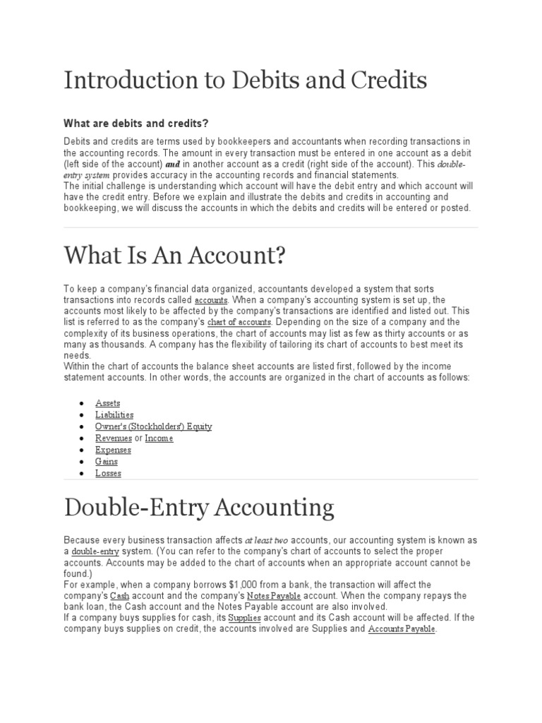Understanding Debits and Credits in Accounting | PDF | Debits And ...