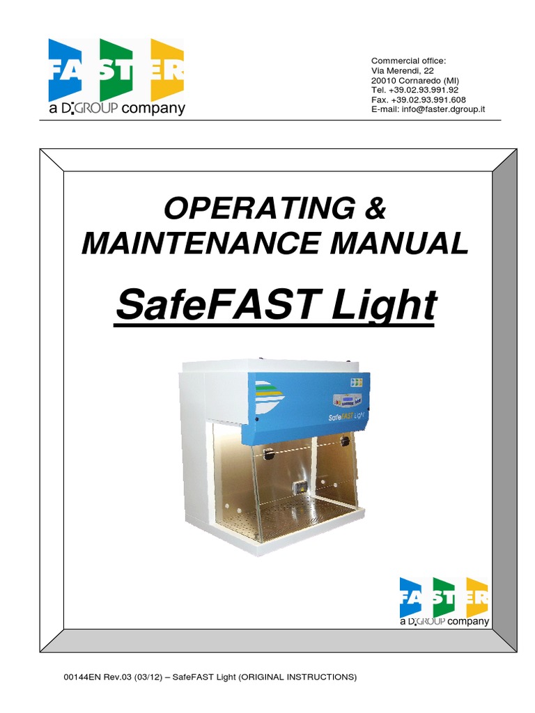 Faster Class II SafeFAST Light Manual PDF Waste Management