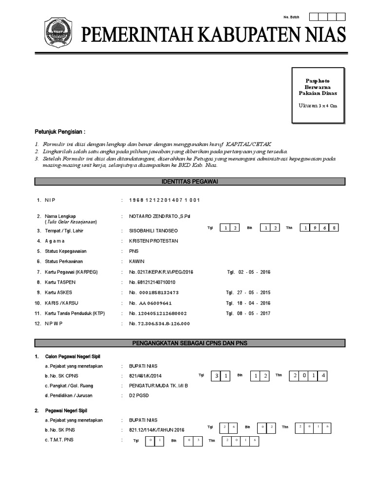 Form Simpeg | PDF
