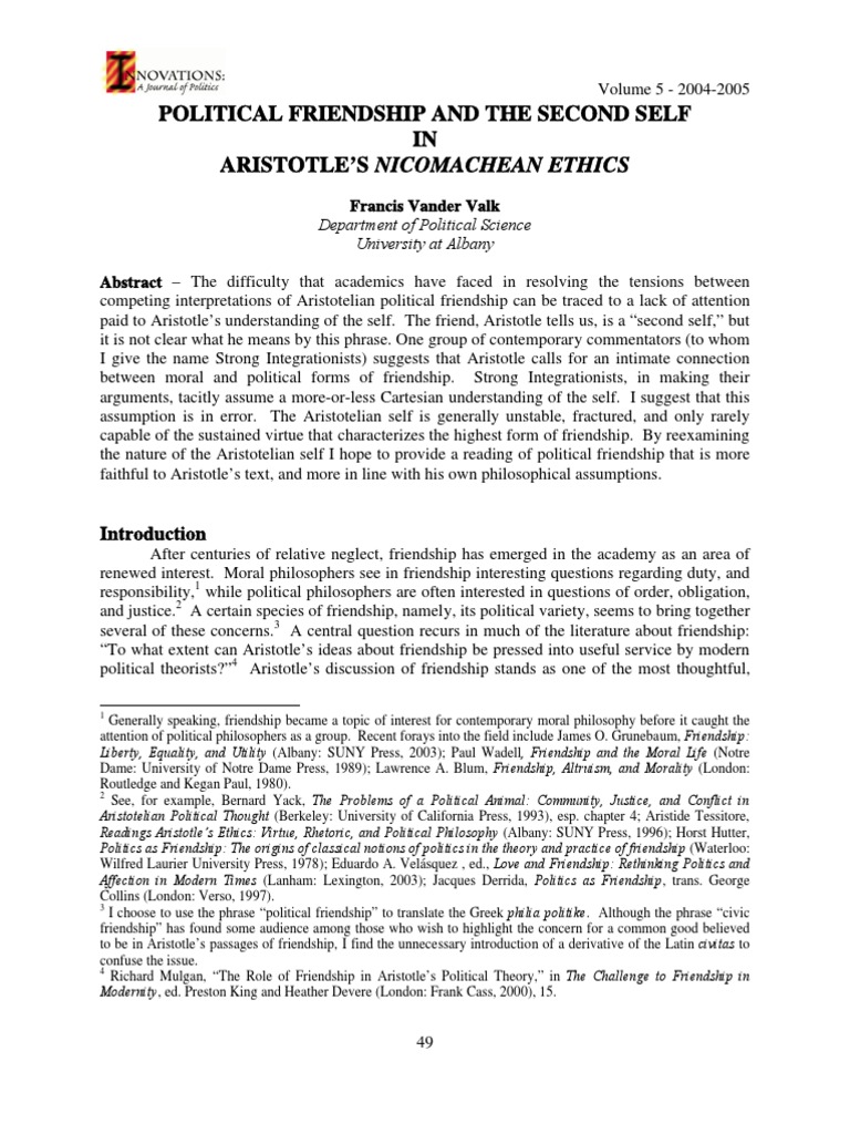 Political Friendship | PDF | Aristotle | Virtue