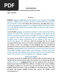Buddhism Assignment