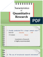 Characteristics of Quantitative Research