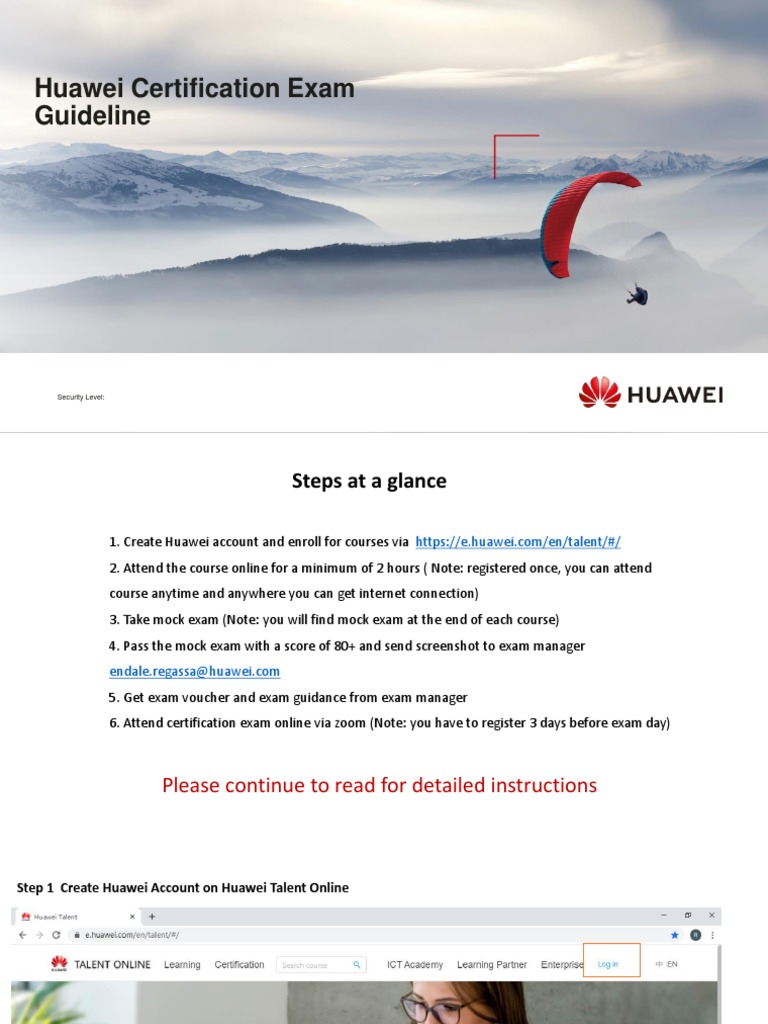Huawei Certification Exam Guideline: Security Level | PDF
