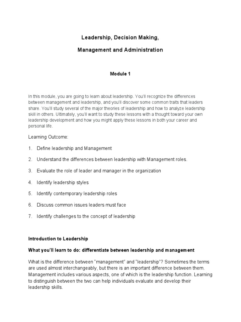 Leadership, Decision Making | PDF | Leadership | Transformational