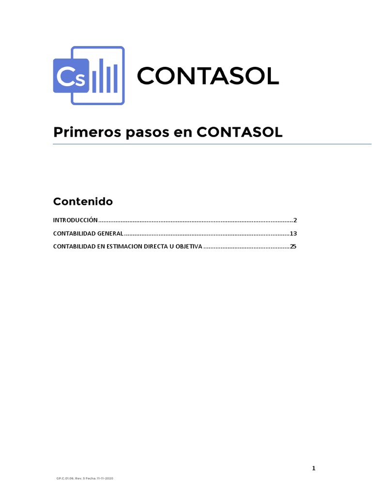 Contasol Manual de Usuario. | PDF