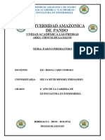 Parto prematuro: atención de enfermería a paciente con amenaza de parto a las 29 semanas