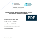 Investigación Sobre Las Estrategias Docentes para Tratar Niños Con Bajo Rendimiento Académico.1