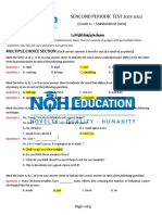 Sencond Periodic Test 2021-2022: Multiple Choice Section