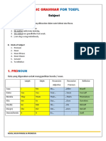 BASIC GRAMMAR FOR TOEFL