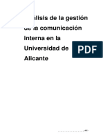 Análisis de la gestión de la comunicación interna en la Universidad de Alicante