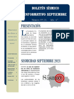 Mapa Sismico Septiembre 2021 (Observatorio San Calixto)