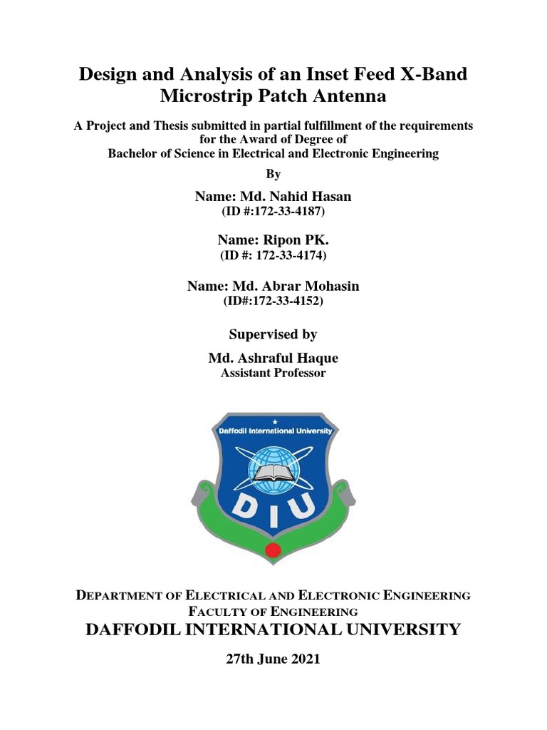 Design and Analysis of An Inset Feed X-Band Microstrip Patch Antenna ...