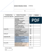 Oral Presentation Evaluation Criteria (5 Marks)