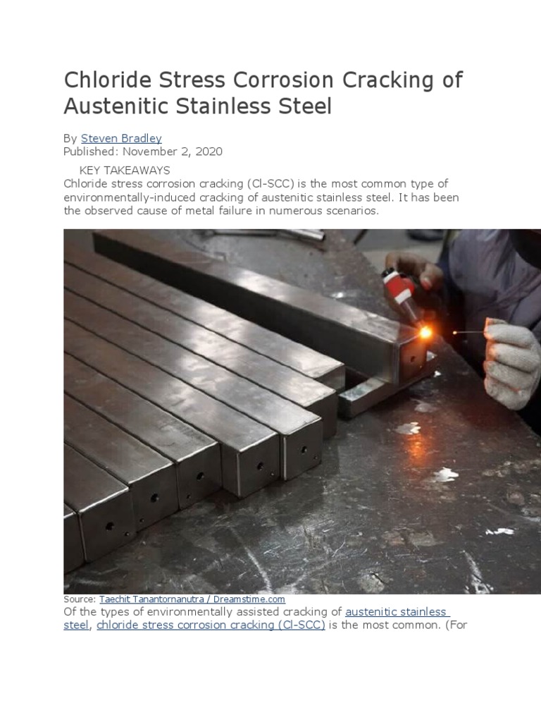 Chloride Stress Corrosion Cracking of Austenitic Stainless Steel | PDF ...