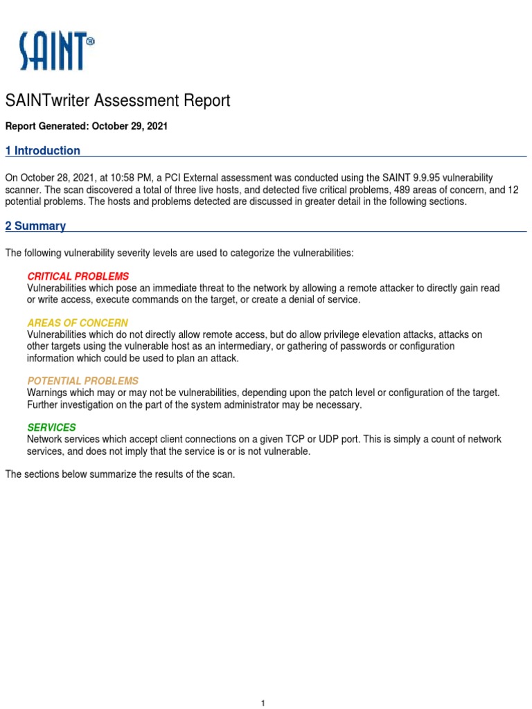 Scan Report | PDF | Vulnerability (Computing) | Telecommunications