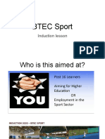 BTEC Sport Induction Lesson