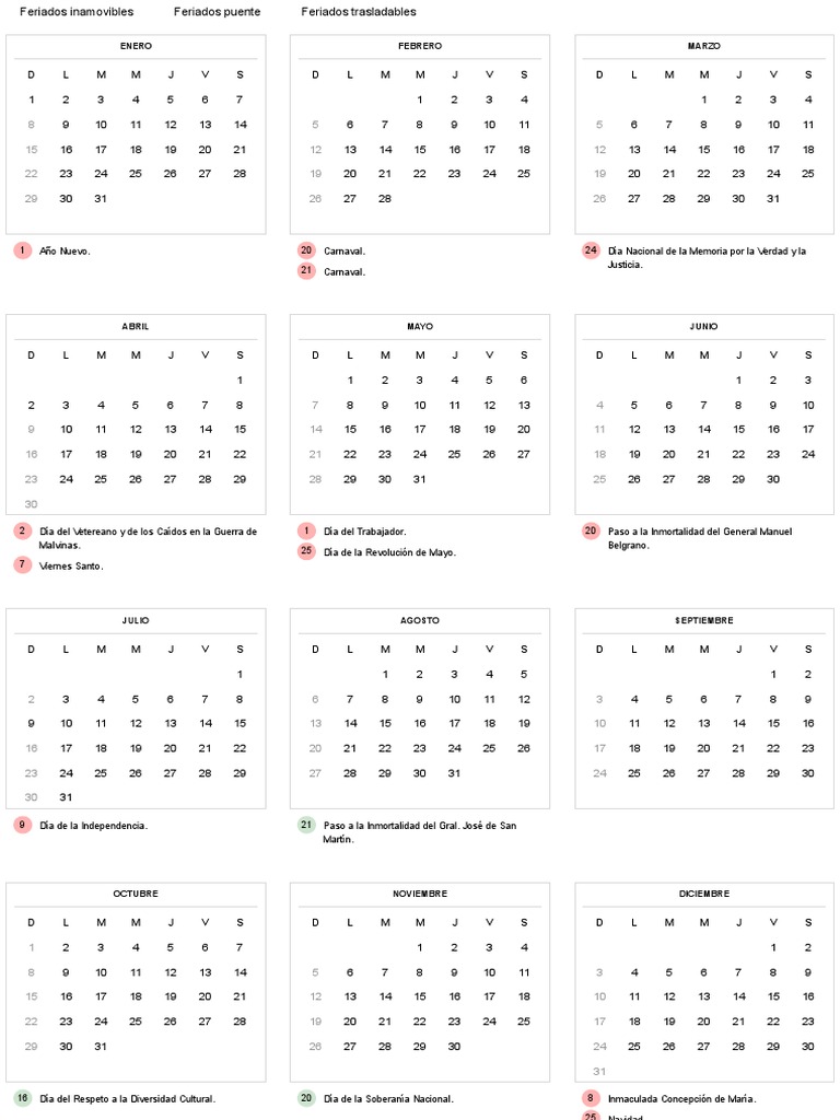 Feriados 2023 de Argentina. Calendario 2023 LA NACION PDF América