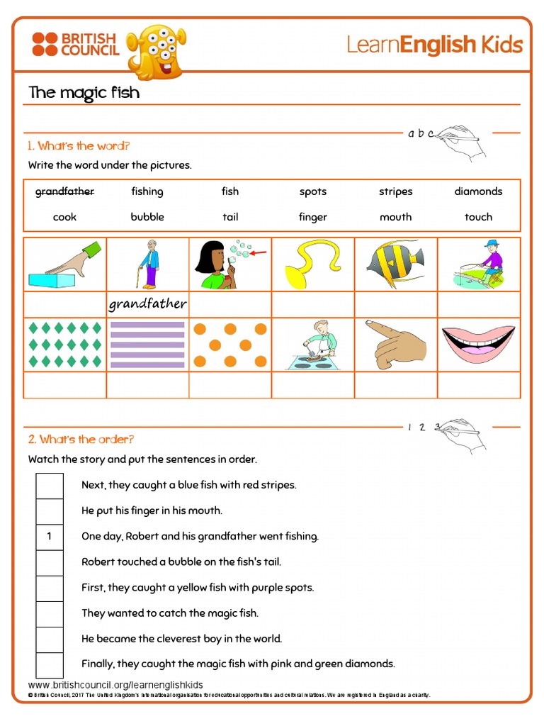 Short Stories Story Time The Magic Fish Worksheet