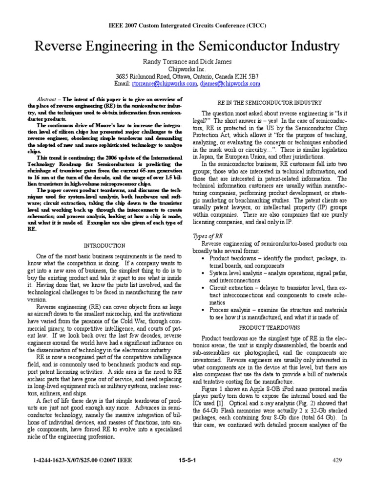 Reverse Engineering | PDF | Integrated Circuit | Flash Memory