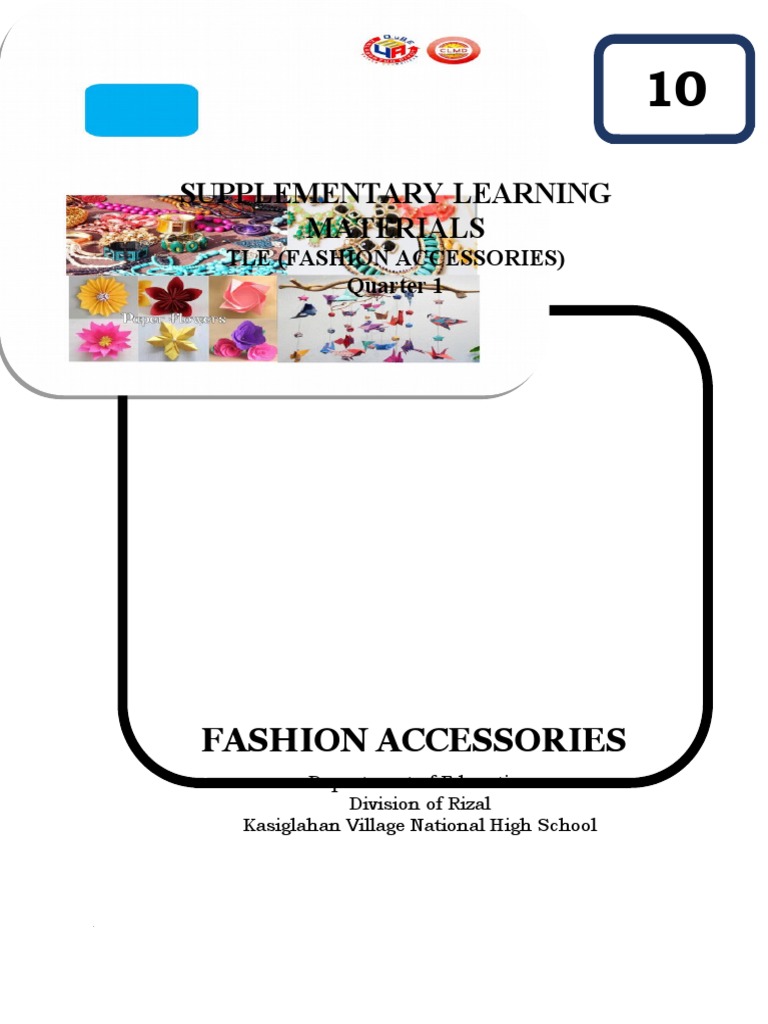 Supplementary Learning Materials Fashion Accessories PDF Jewellery