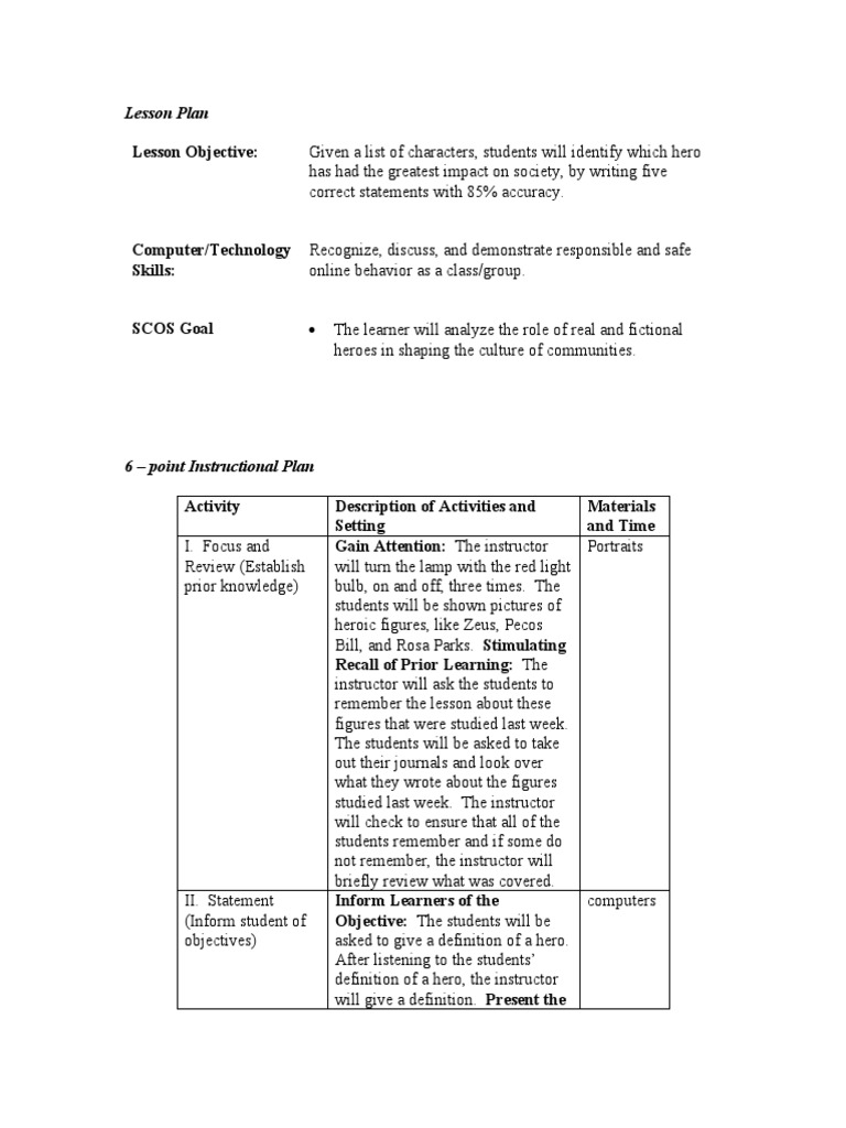 Social Studies Lesson Plan PDF Learning Lesson Plan