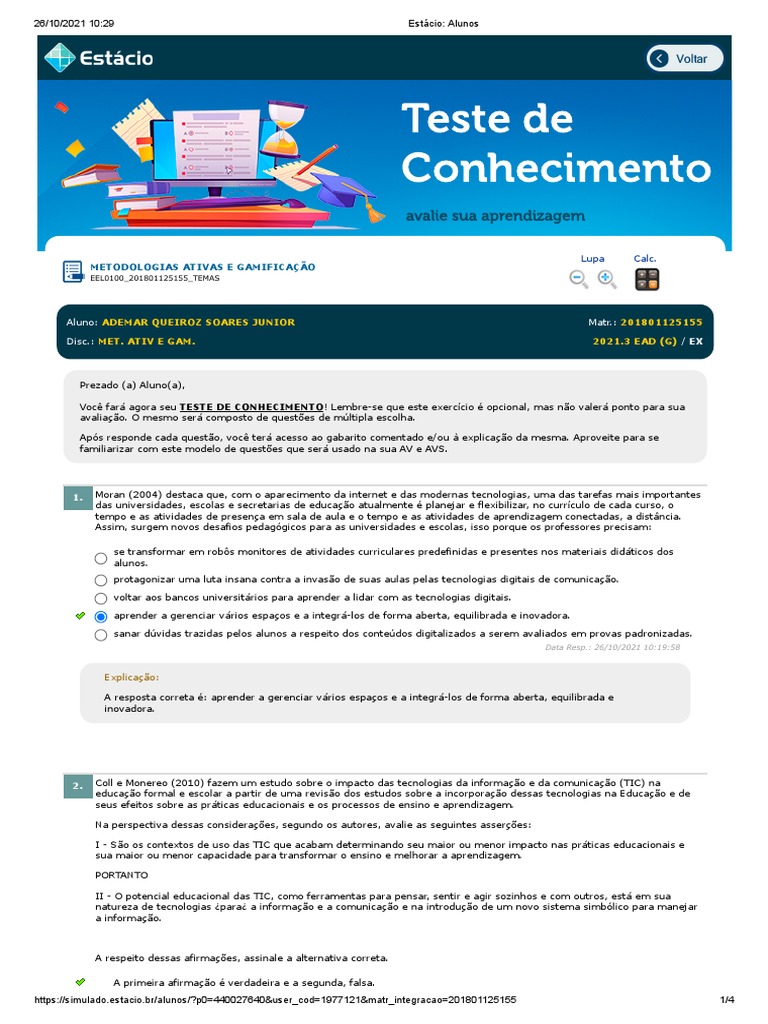Exercício | PDF | Aprendizado | Tecnologia da Informação e Comunicação