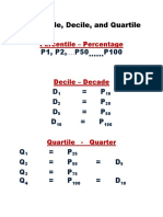 Percentile, Decile, and Quartile: P1, P2,.... P50...... P100