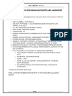 Defined Parameters For Individual Project and Assignment: Document Title