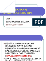 Kewirausahaan (Entrepreunership) : Oleh: Zainul Muchlas, SE., MM