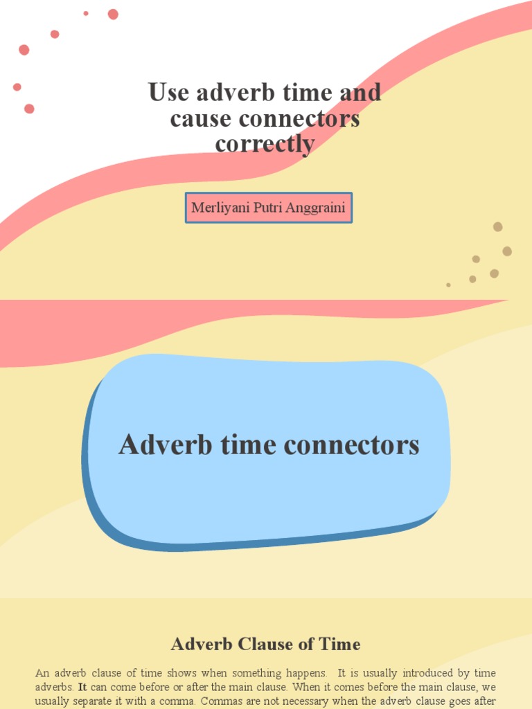 Use Adverb Time and Cause Connectors PDF