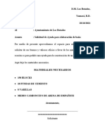 Solicitud de Ayuda para Elaboración de Baño